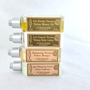 L'Occitane Verbena Verviene Shower Gel Lotion Shampoo Conditioner Set of 4 2.5oz